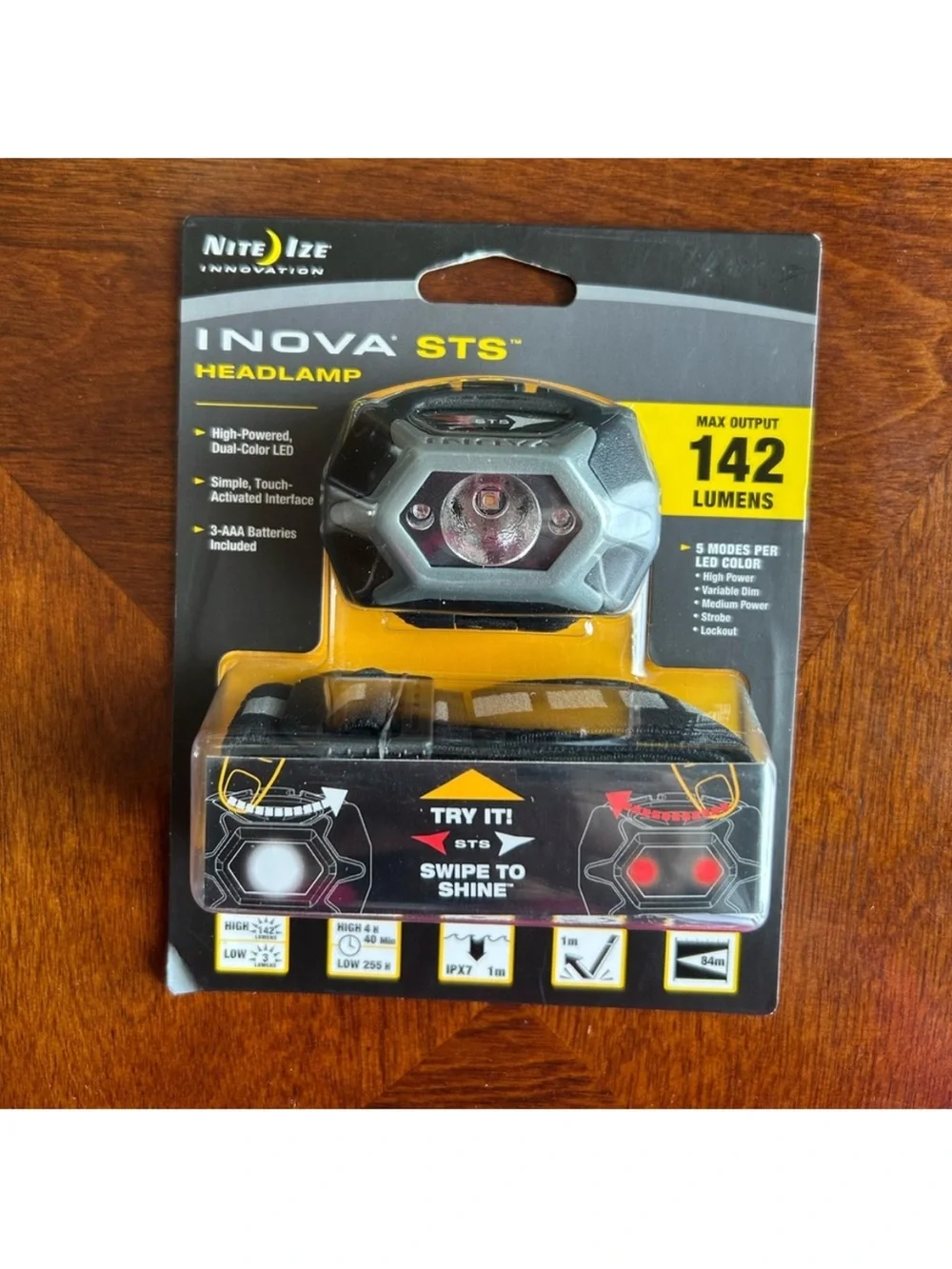 NEW INOVA STS Headlamp Charcoal HLSA 09-R7 sealed Max Output 142 Lumens 5 modes